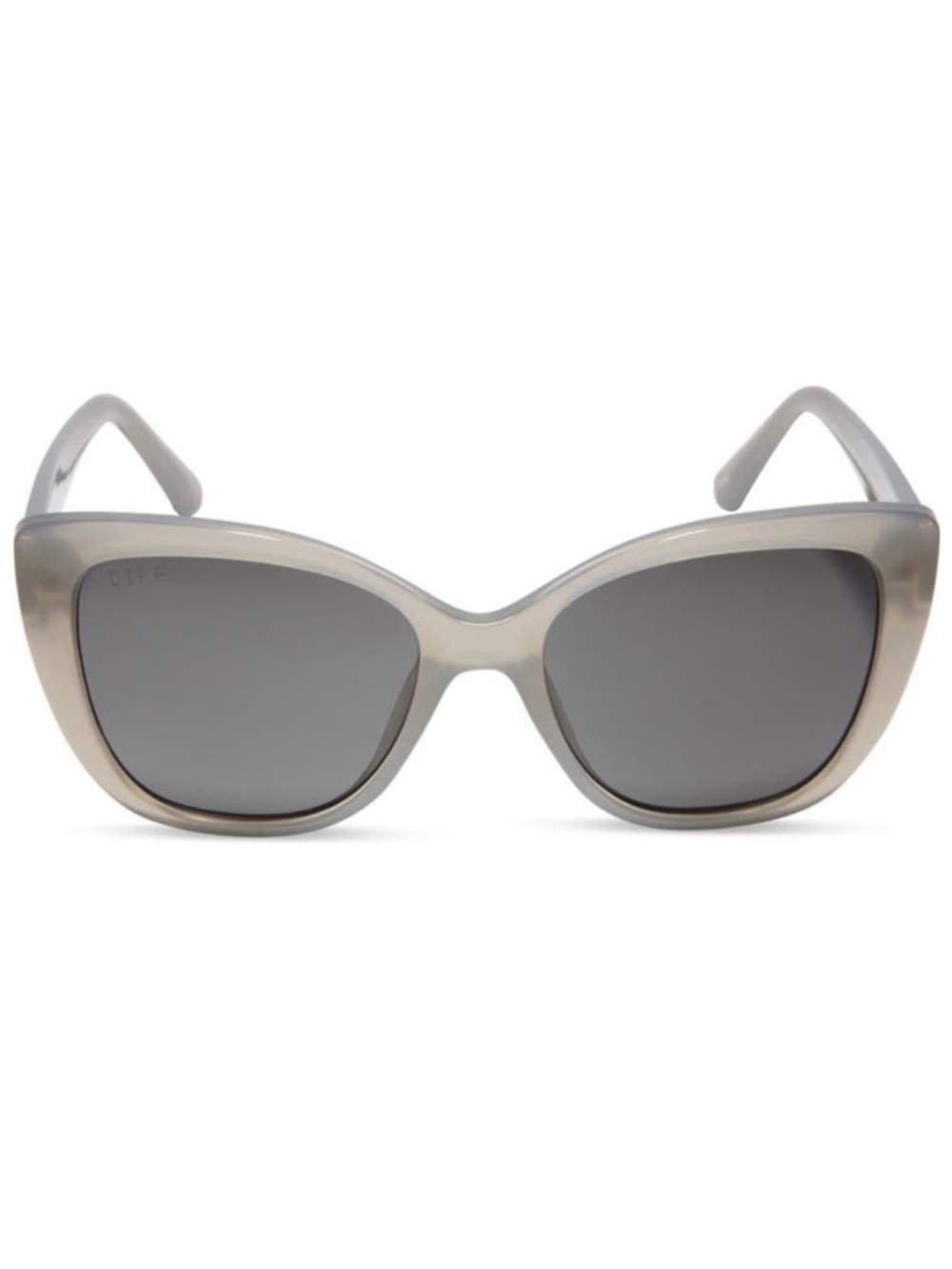 DIFF Rea Sunglasses Milky Grey Frame Grey Lenses Cat Eye NWT